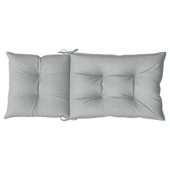 Coussins de chaise à dossier haut polyester gris clair 120 x 50 x 7 cm - PANGIVO - Image 7