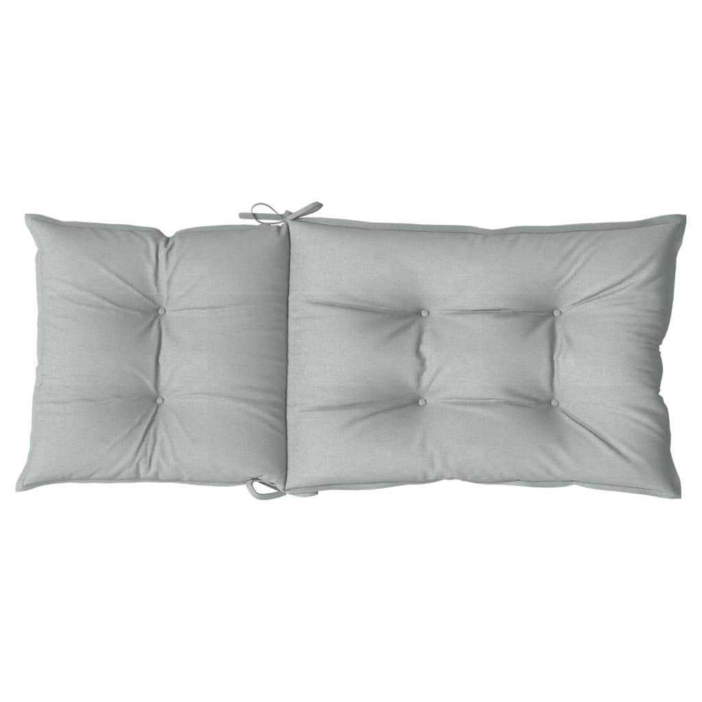 Coussins de chaise à dossier haut polyester gris clair 120 x 50 x 7 cm - PANGIVO - Image 7