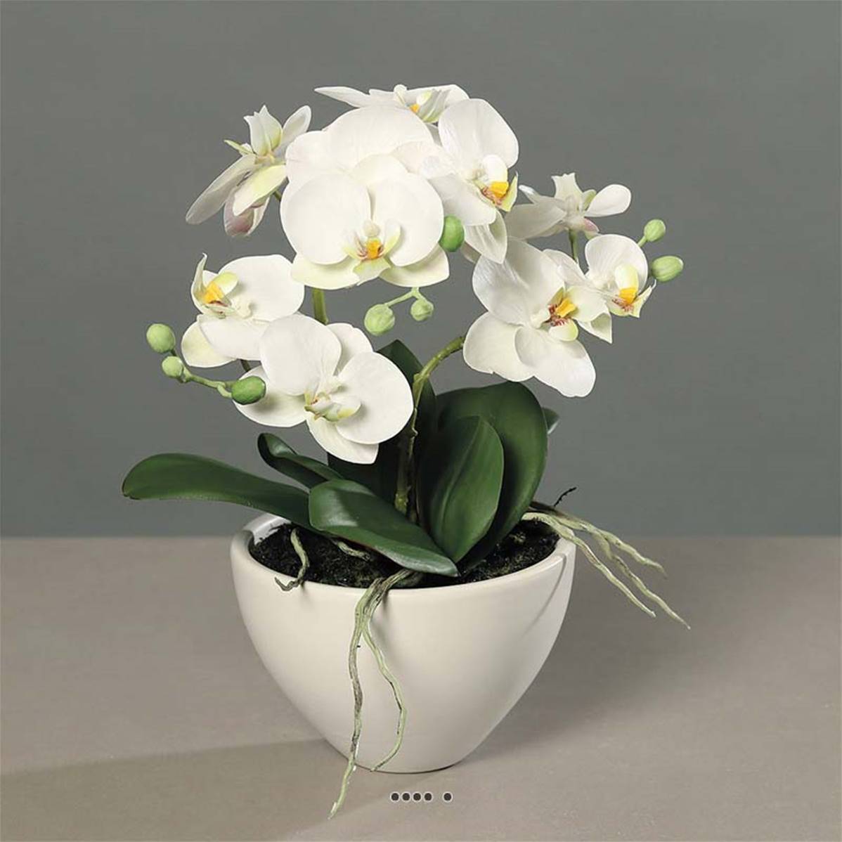 Artificielles - Orchidée phalaenopsis artificielle en coupe céramique H 35 cm Crème - dimhaut: H 35 cm - couleur: Crème - Imagen 2