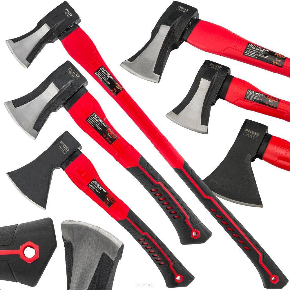 Importdistrib - Lot de 3 haches hachette 600 g  37 cm - 1000 g  37 cm - 2000 g 90 cm IMPORTDISTRIB - Imagen 1