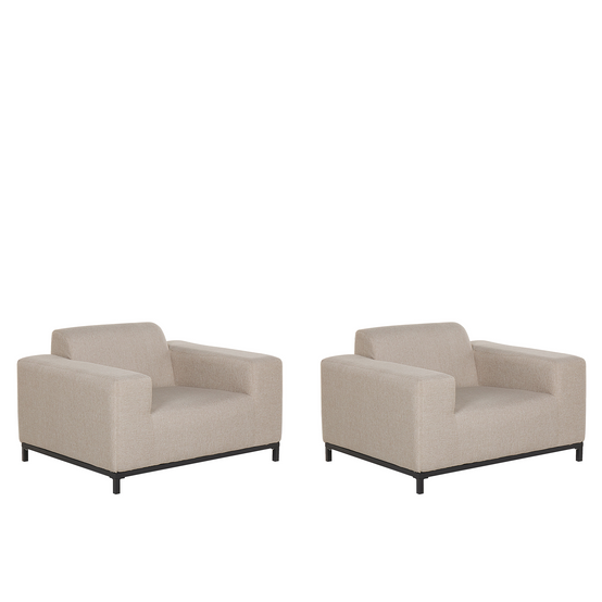 Fauteuil Tissu Beige ROVIGO Beliani - Image 1