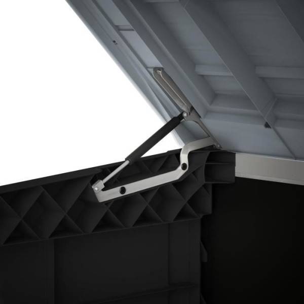 Sans Marque - Coffre de rangement extérieur KETER en résine 1200 litres Noir et gris - Range Poubelles ou vélo - Image 6