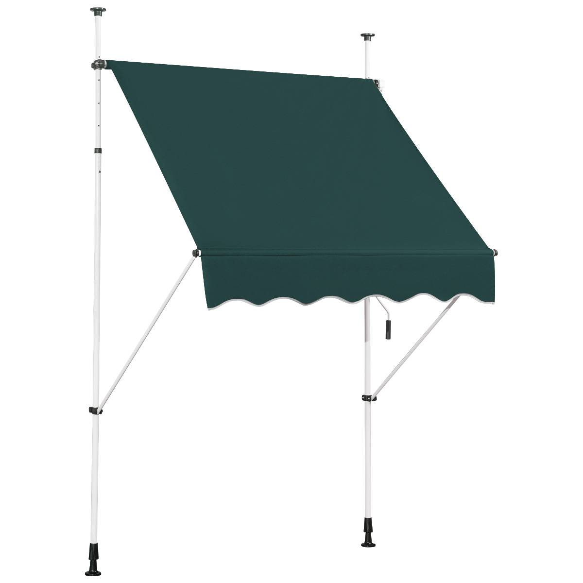 Maison Chic - Auvent Rétractable Manuel 150x125CM Hauteur Réglable 2-3M sans Perçage en Métal et Tissu pour Fenêtre Balcon ou Jardin Vert F52R