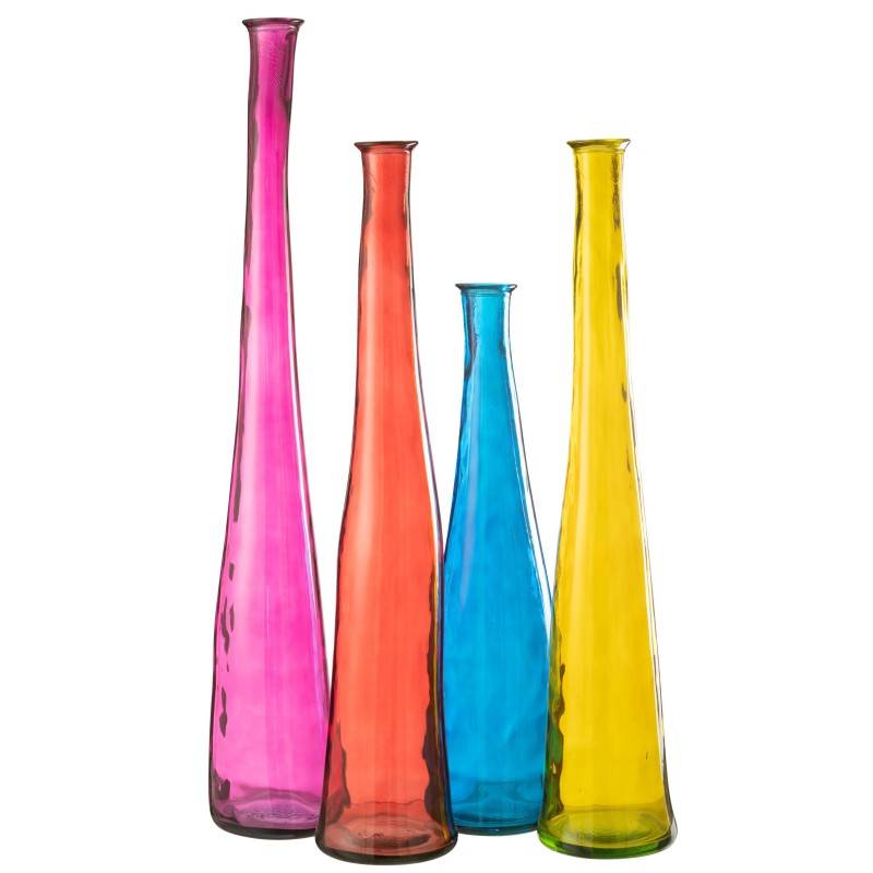 J-Line - Vase haut en verre rose 18x18x120 cm - J-Line - Image 2