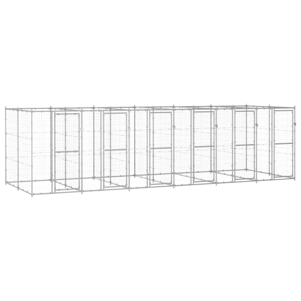 Helloshop26 - Chenil extérieur cage enclos parc animaux chien extérieur acier galvanisé 14,52 m² - Imagen 1