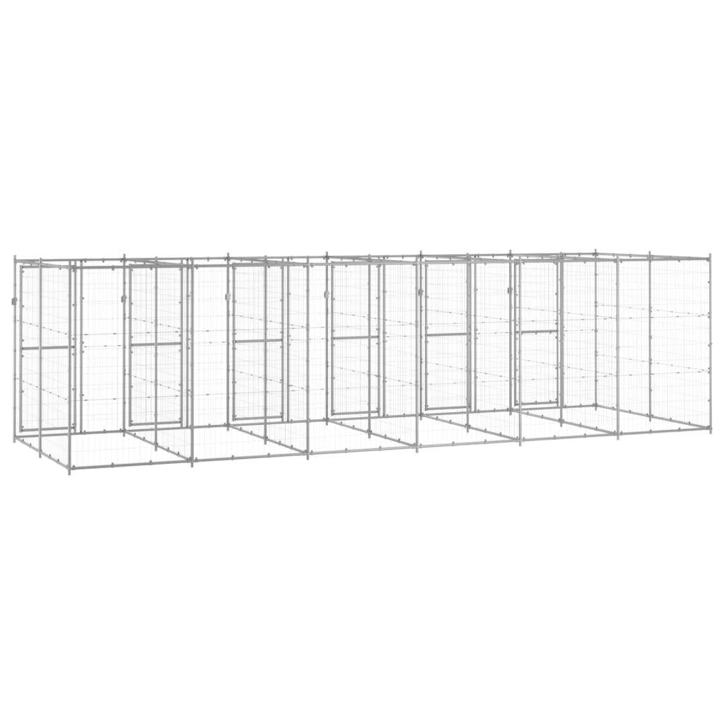 Helloshop26 - Chenil extérieur cage enclos parc animaux chien extérieur acier galvanisé 14,52 m² - Imagen 5