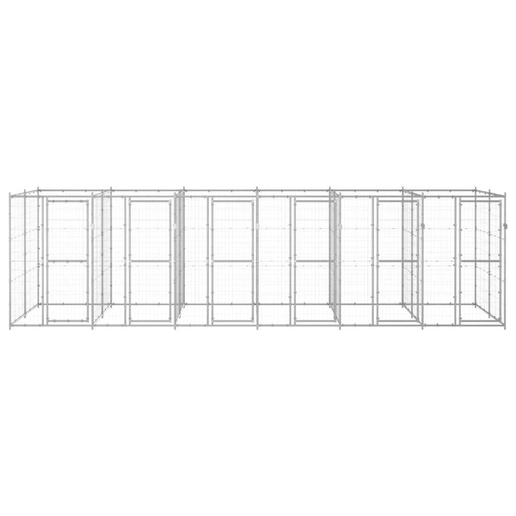 Helloshop26 - Chenil extérieur cage enclos parc animaux chien extérieur acier galvanisé 14,52 m² - Imagen 3