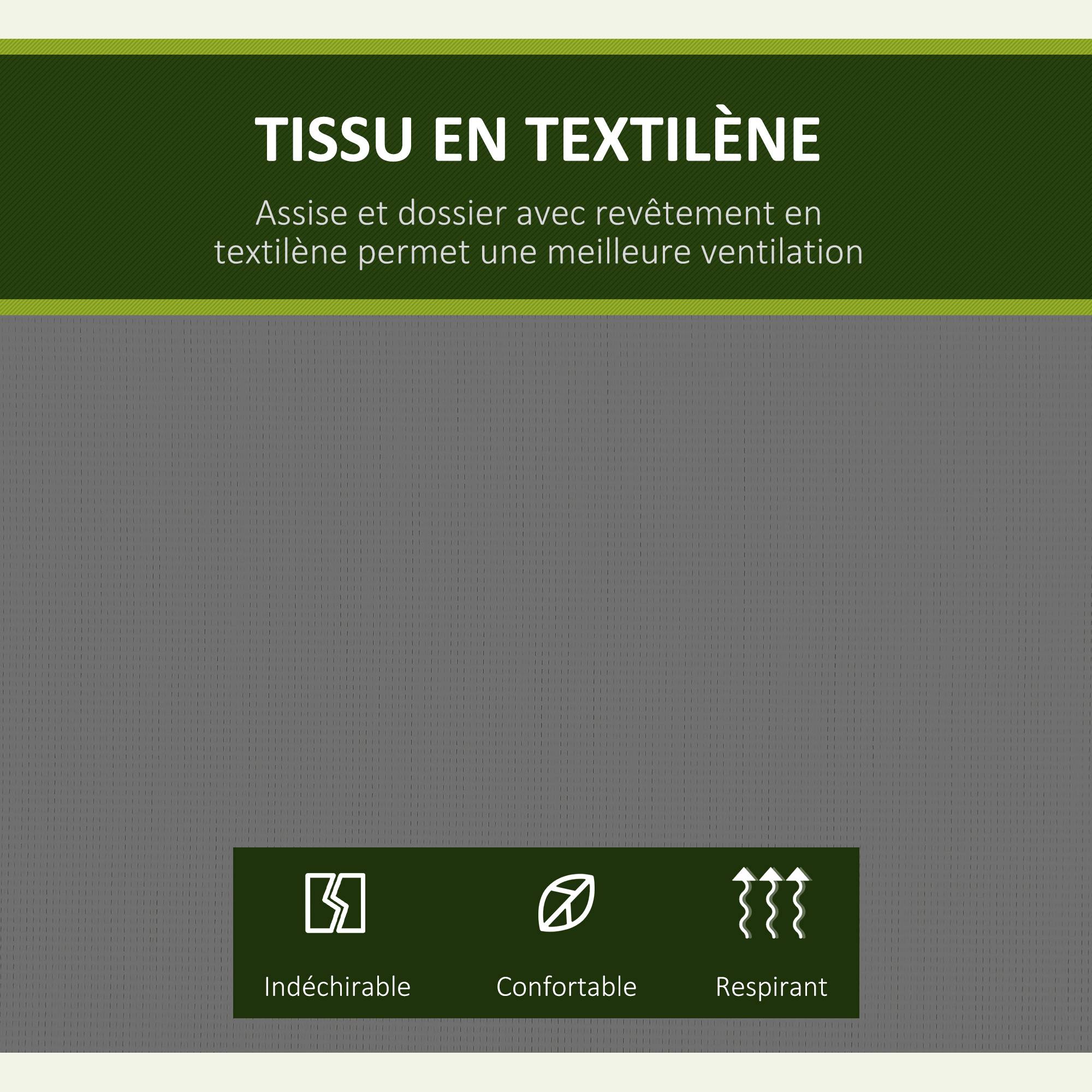Outsunny - Balancelle de jardin 3 places grand confort toit imperméabilisé inclinaison réglable assise et dossier ergonomique acier textilène gris - Outsunny - Imagen 6