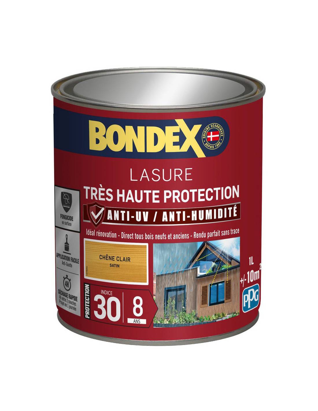 Bondex - Lasure 8ans Très Haute Protection Satiné Bidon 1l - Bondex