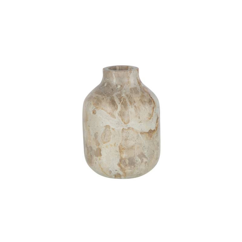 Vase en pierre beige 11x11x15 cm - J-Line - Image 1