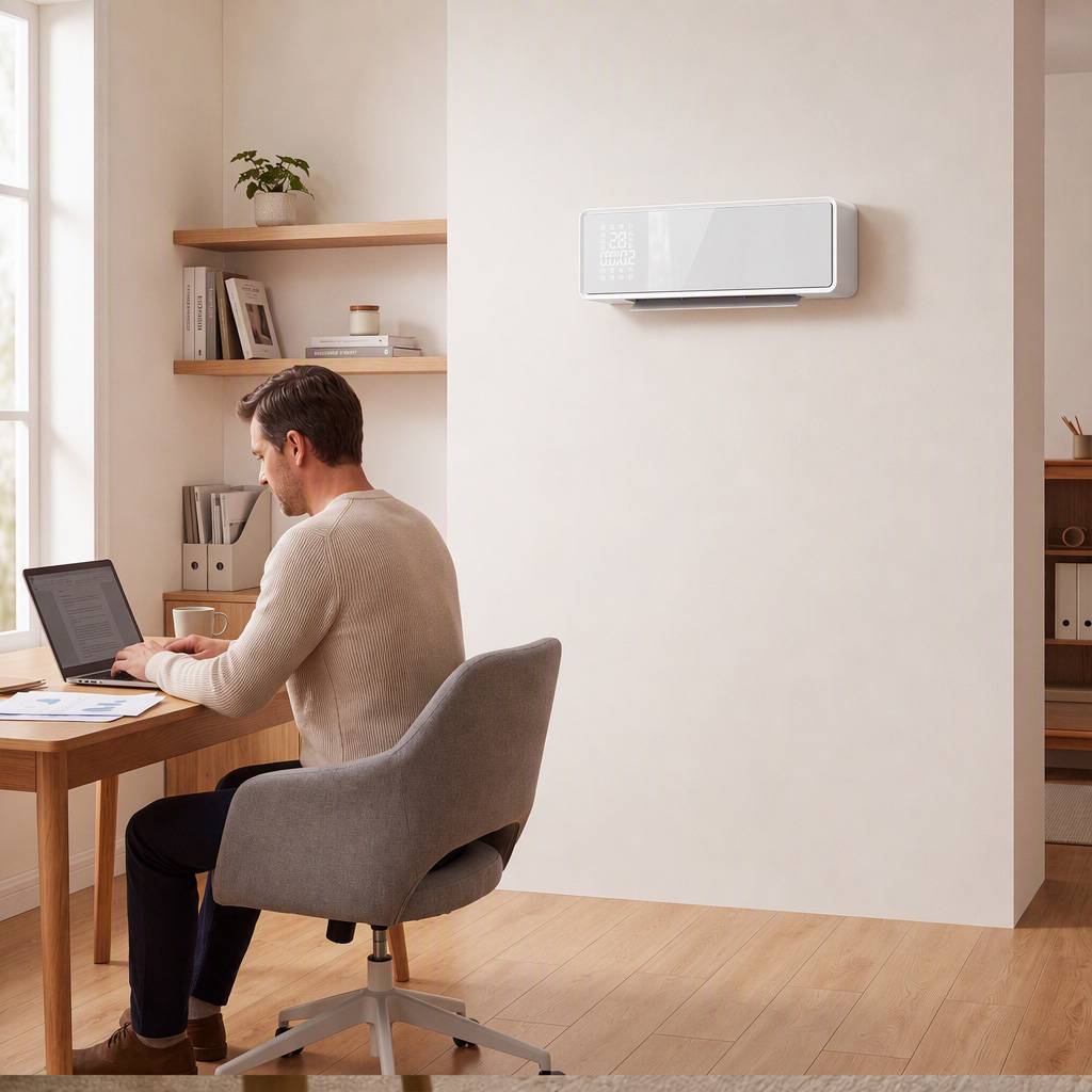Radiateur mural électrique basse consommation 2000 W avec 3 modes, affichage LED, thermostat, minuterie et panneau en verre - Image 4