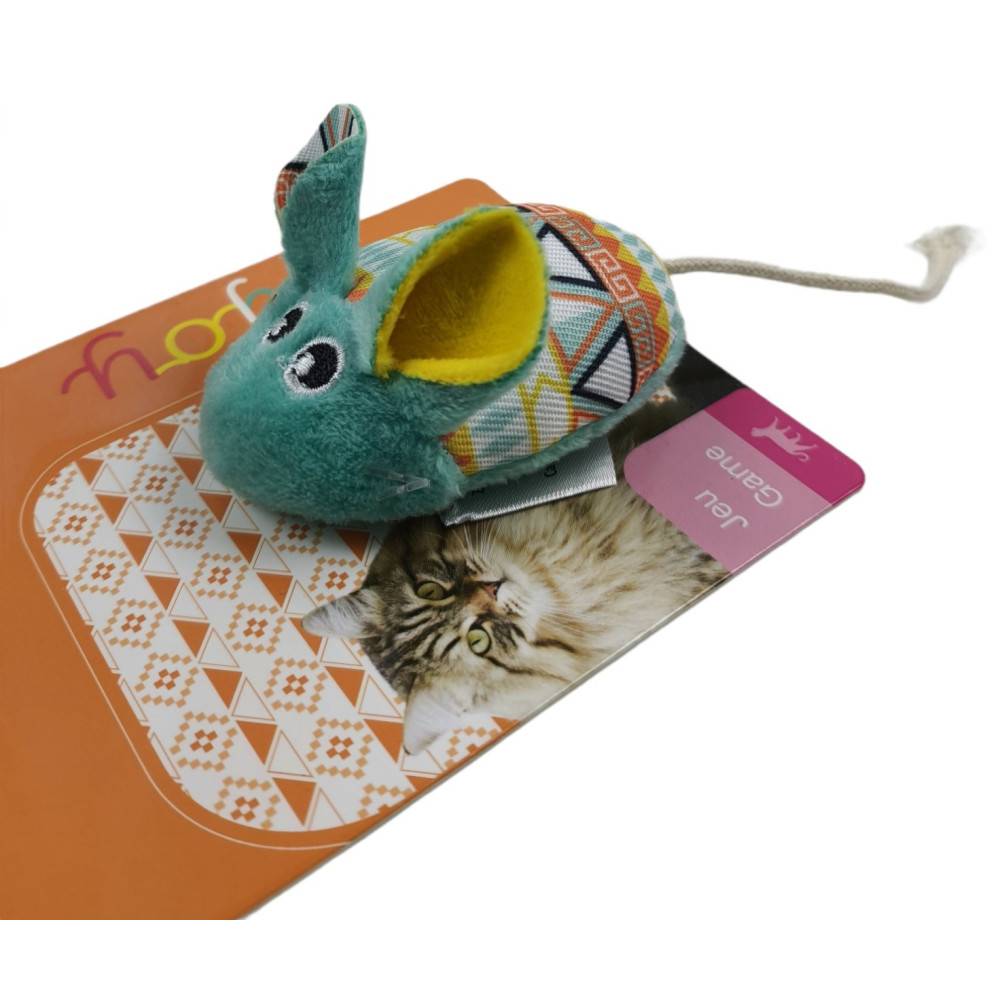 Zolux - Souris vert Kali   14 x 5 x 3 cm avec catnip Jouet chat - Imagen 4