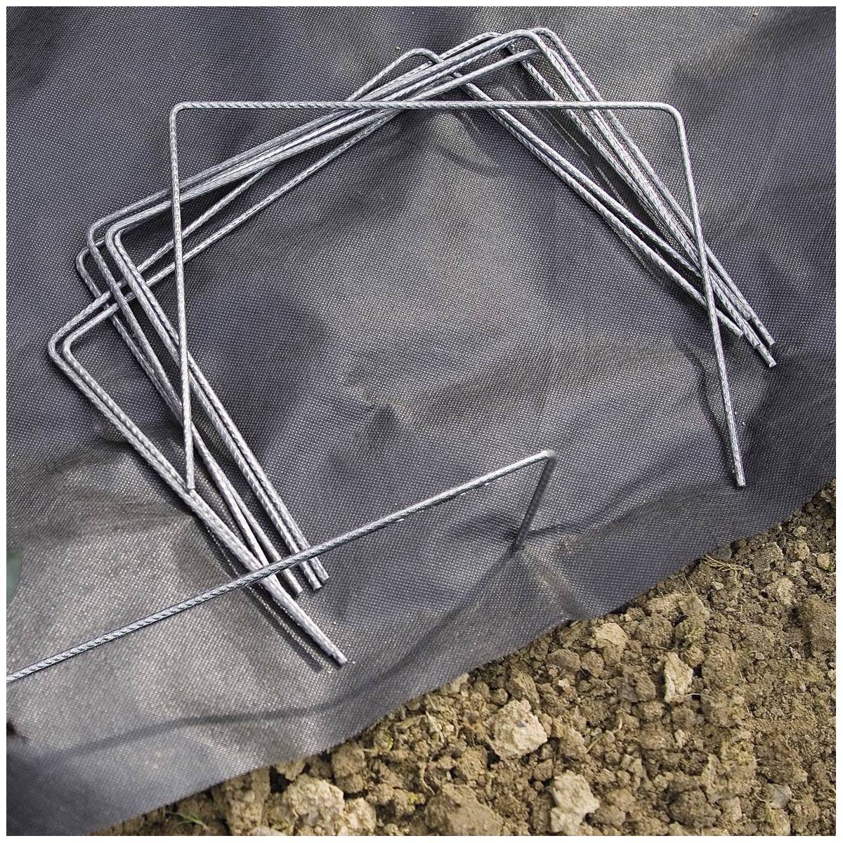 Multitanks - Lot de 10 Agrafes métalliques 20cm x 20cm pour films paillage - Imagen 2
