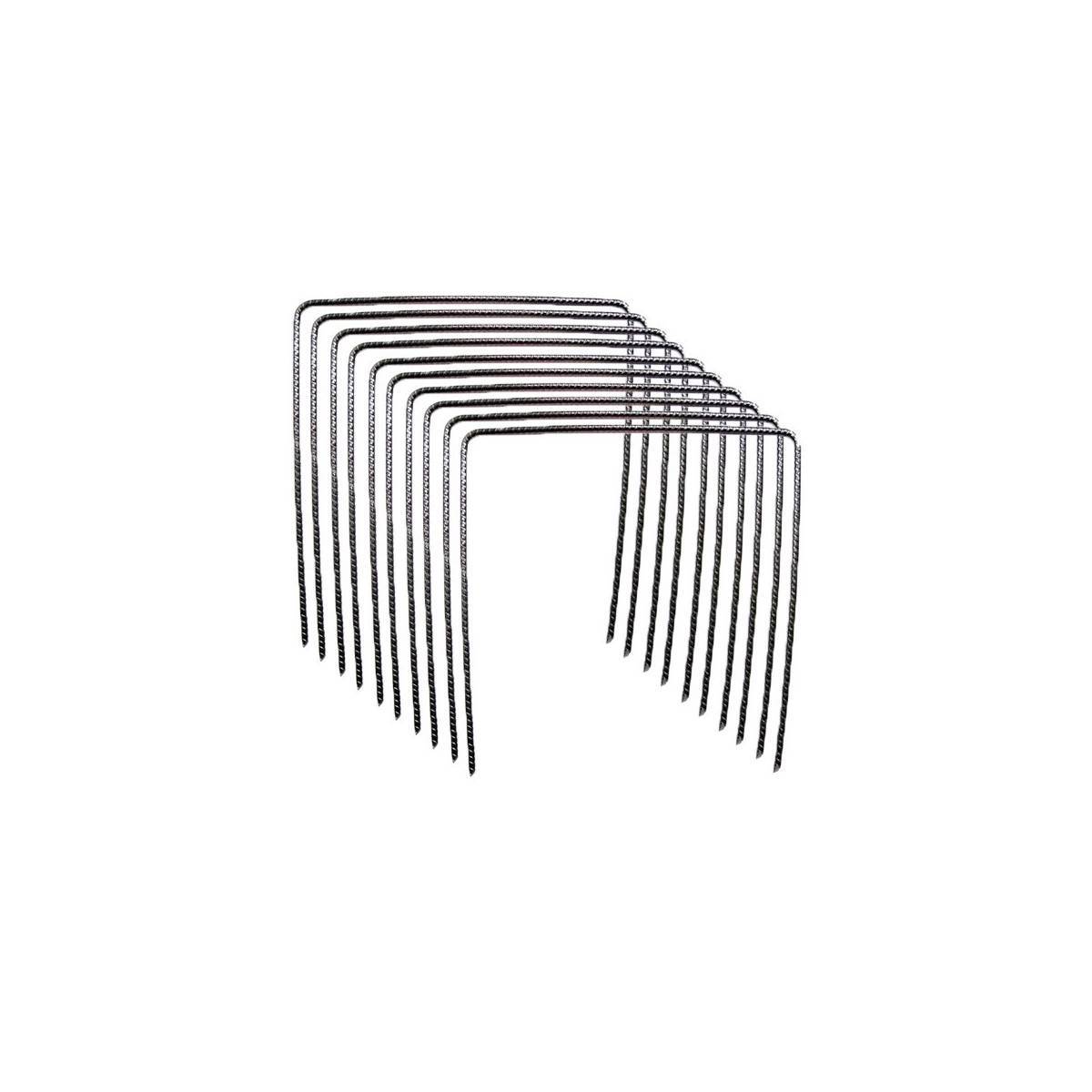 Multitanks - Lot de 10 Agrafes métalliques 20cm x 20cm pour films paillage - Imagen 1