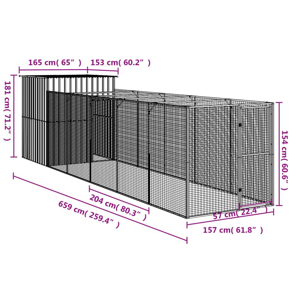 Niche plastique acier anthracite  165 x 659 x 181 cm  - Prolenta premium p3388.1 - Image 8
