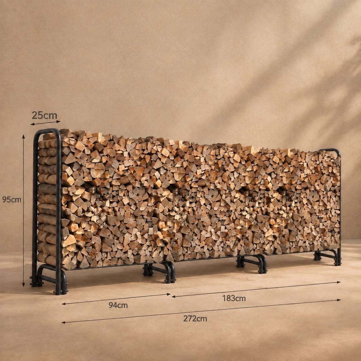 Support de Bûches en Acier avec Housse de Protection pour Jardin - Image 9