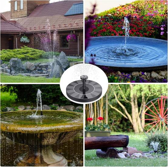 IntiMeg - Fontaine solaire d'extérieur ronde avec 6 Buses Diamètre 13cm - IntiMeg - Image 5