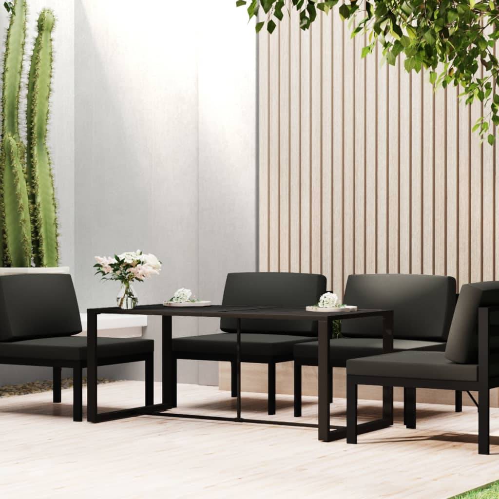 ComfortXL - Table de Repas de Jardin Anthracite 120x60cm en Aluminium Brossé, Design Moderne et Léger – ComfortXL Outdoor Living - Image 1