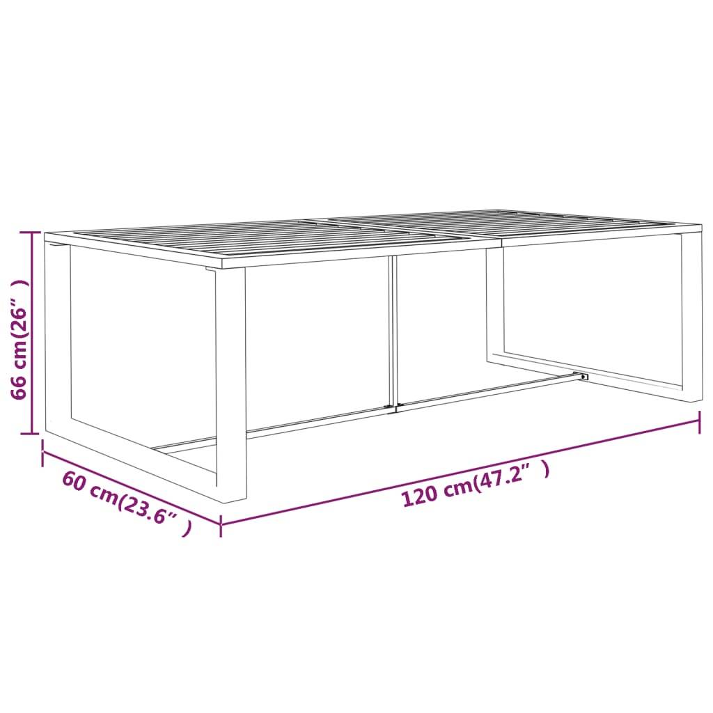 ComfortXL - Table de Repas de Jardin Anthracite 120x60cm en Aluminium Brossé, Design Moderne et Léger – ComfortXL Outdoor Living - Image 5
