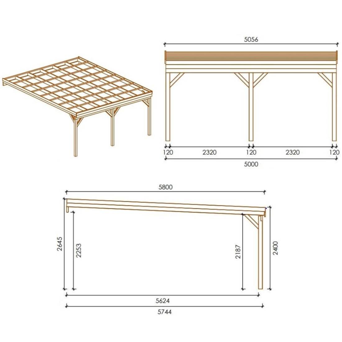 Altanka - Carport, abri de voiture 5.8x5.06 m - 29 m2 - couverture PVC - CAR23PVCTR - ALTANKA - Image 3
