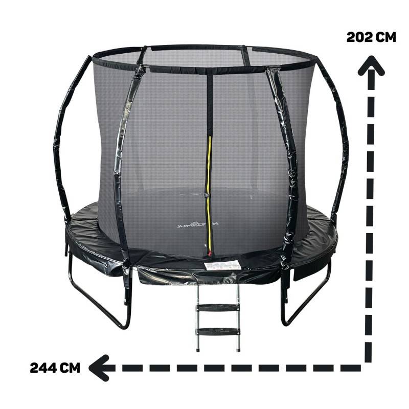 Trampoline 8Ft ø244cm noire avec Echelle, Protection et Filet de sécurité JUMP4FUN - Image 4