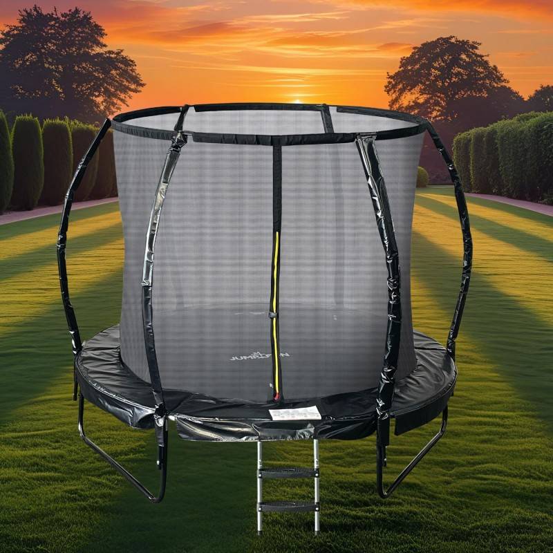 Trampoline 8Ft ø244cm noire avec Echelle, Protection et Filet de sécurité JUMP4FUN - Image 2