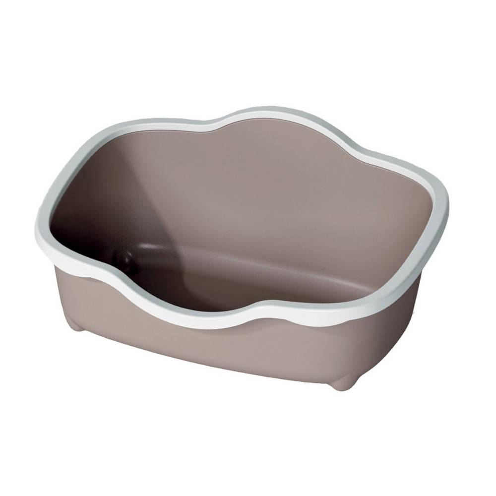 animallparadise - Bac à litière allongé taupe 59 x 39x 27 cm pour chat - Imagen 2