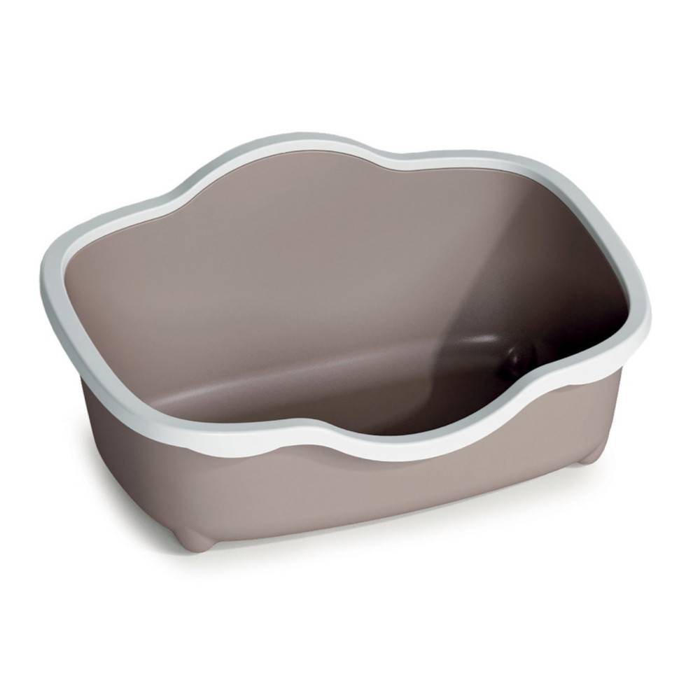 animallparadise - Bac à litière allongé taupe 59 x 39x 27 cm pour chat - Imagen 1