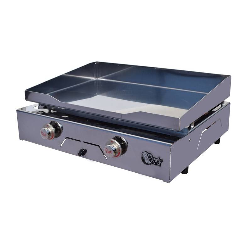 Plancha à gaz SEVILLA 2 feu - Plaque et caisson INOX - SE2-2R