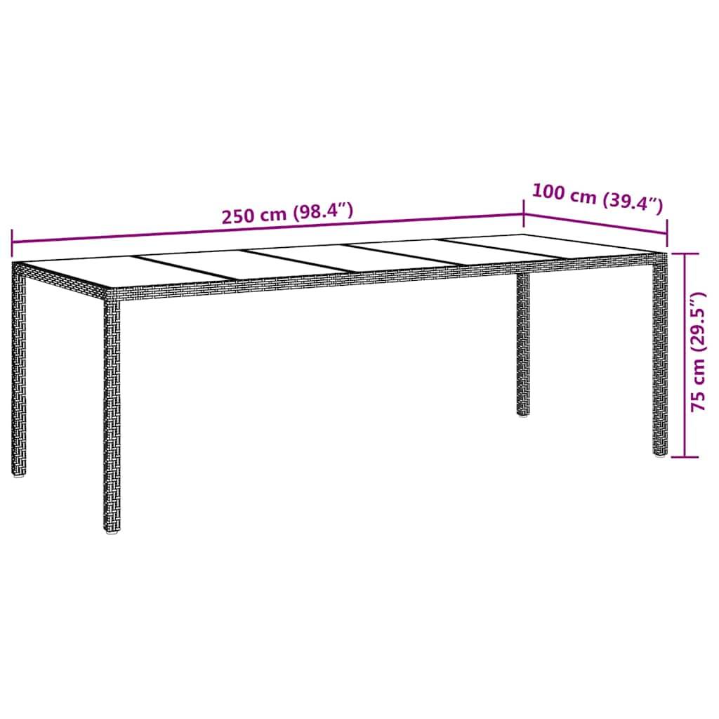Maison Chic - Table De Jardin - Table Extérieure Beige 250 x 100 x 75 cm Poly rotin - Image 6