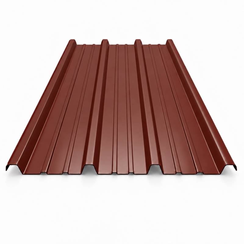 Plaque nervurée acier galvanisé laqué 900/25 - Coloris - Rouge 8012, Epaisseur - 0.5 mm, Largeur - 90 cm, Longueur - 200 cm - Image 1