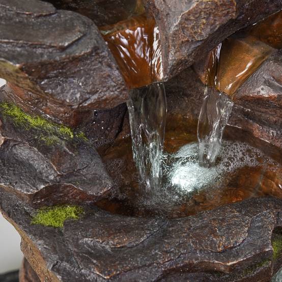 Zen Light - Grande Fontaine de Jardin Niagara – Fontaine Intérieur et Extérieur Cascade 5 Niveaux avec Led – Circuit fermé – H 71cm – Zen'Light - Image 7