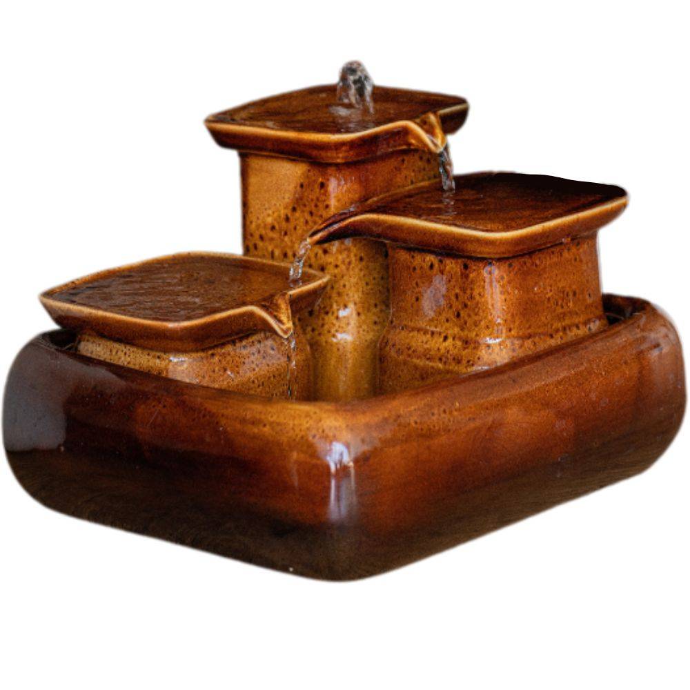 Fontaine à eau en céramique couleur noix pour chats - 3,4L - Miaustore - Image 1