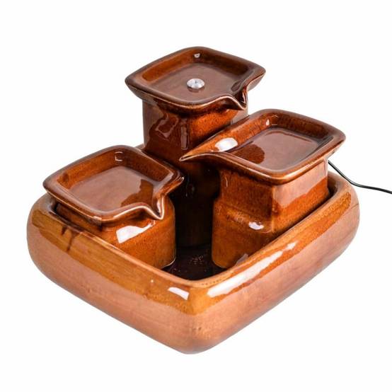Fontaine à eau en céramique couleur noix pour chats - 3,4L - Miaustore - Image 3