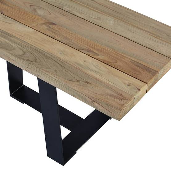 Banc métal anthracite et teck recyclé 240 cm Orsay - Gecko Jardin - Imagen 3
