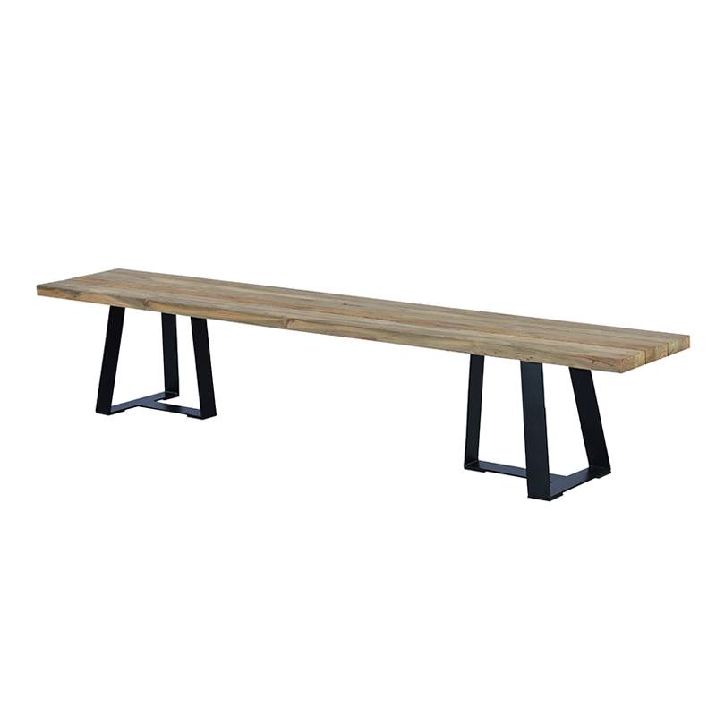 Banc métal anthracite et teck recyclé 240 cm Orsay - Gecko Jardin - Imagen 2