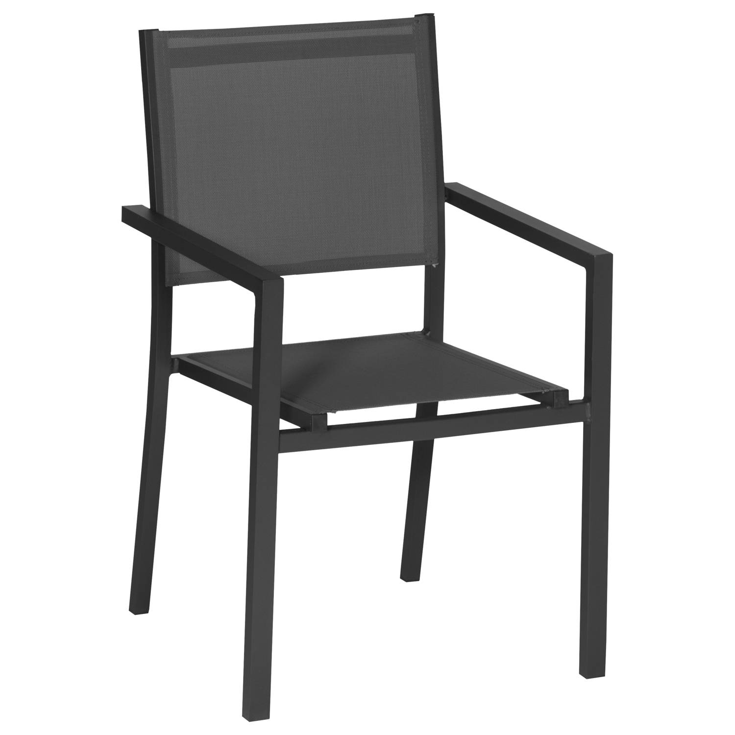 Happy Garden - Salon de jardin CAPRI extensible en textilène gris 8 places - aluminium anthracite - HAPPY GARDEN - Imagen 4