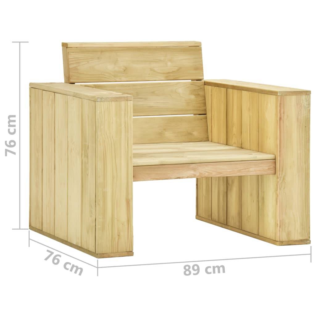 Helloshop26 - Salon de jardin meuble d'extérieur ensemble de mobilier 4 pièces avec coussins bois de pin imprégné - Imagen 7