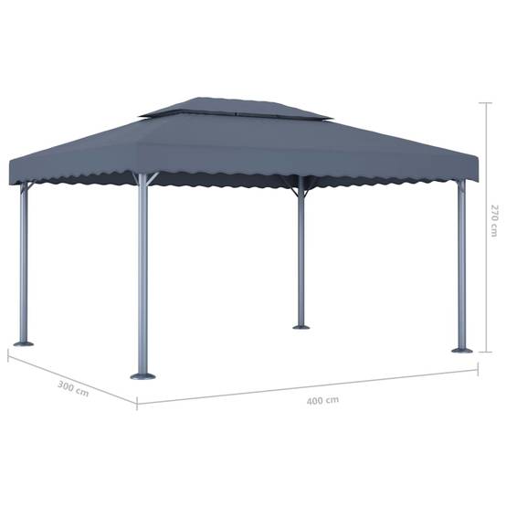 ComfortXL - Tonnelle d'Extérieur Aluminium avec Double Toit et Lumières LED Solaires Anthracite 4x3 m – ComfortXL Outdoor Living - Image 9