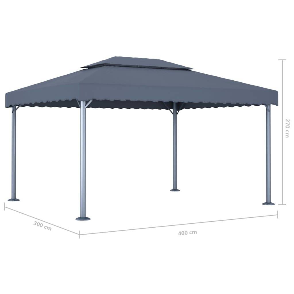 ComfortXL - Tonnelle d'Extérieur Aluminium avec Double Toit et Lumières LED Solaires Anthracite 4x3 m – ComfortXL Outdoor Living - Image 9