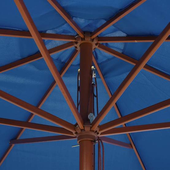 PANGIVO - Parasol d'extérieur avec mât en bois 350 cm Bleu - PANGIVO - Image 6