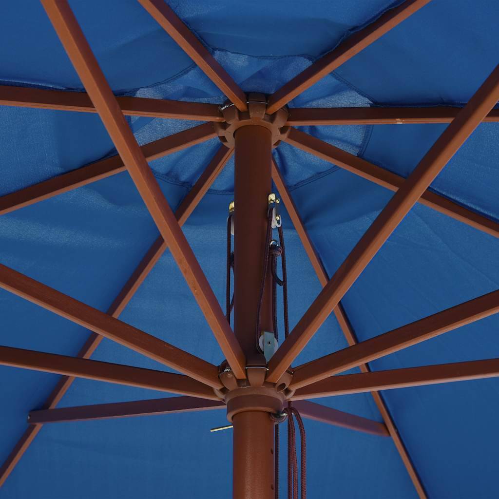 PANGIVO - Parasol d'extérieur avec mât en bois 350 cm Bleu - PANGIVO - Image 6