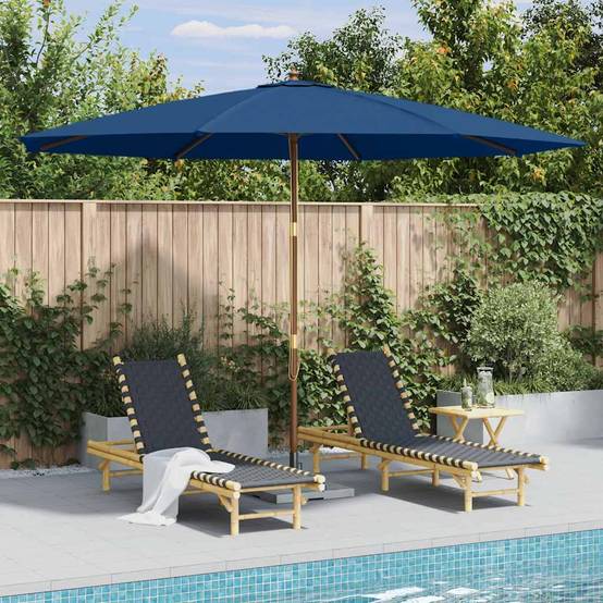 PANGIVO - Parasol d'extérieur avec mât en bois 350 cm Bleu - PANGIVO - Image 2