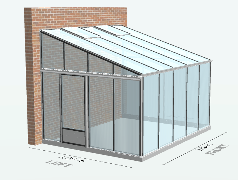 10m²  -  Serre en polycarbonate 8 mm alvéolés  - Euro Murale serre adossée - Alu - 10m² - ALUMINIUM - L'atelier Des Serres - Imagen 6