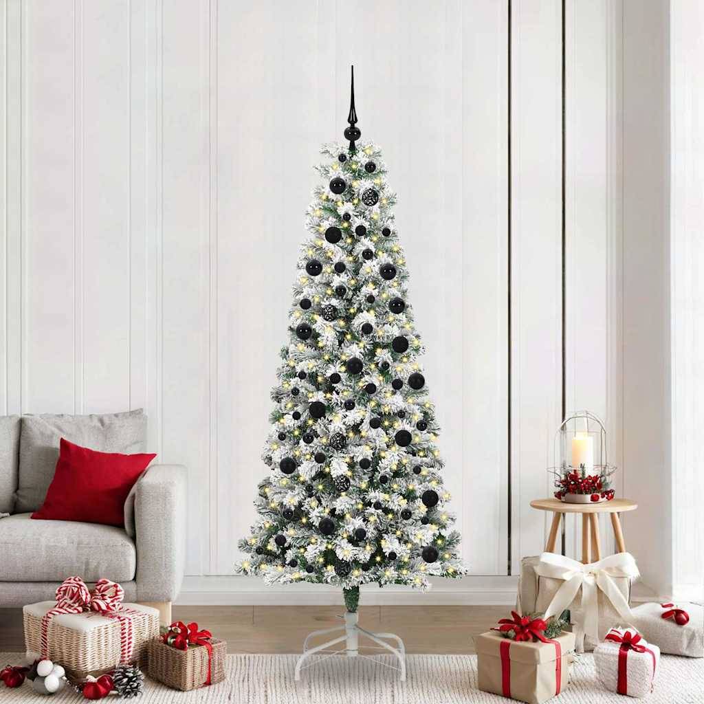 ComfortXL - Arbre de Noël Artificiel 210cm Tout-en-Un, avec Guirlande LED 8 Modes et 120 Décos – ComfortXL Outdoor Living - Image 1