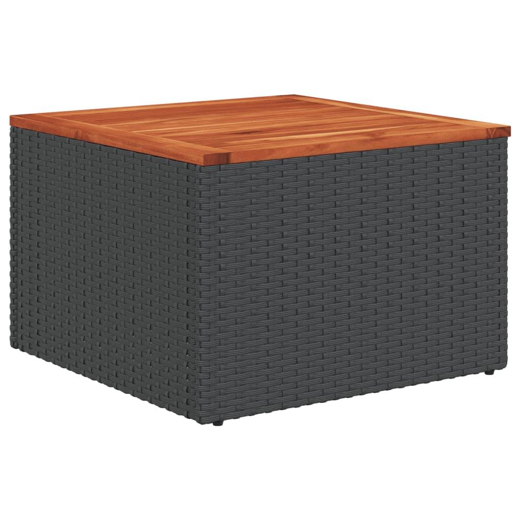 ComfortXL - Petit Salon de Jardin Bas 4 Pièces Résine Tressée Noire Coffre Rangement Intégré Coussins Bleus – ComfortXL Outdoor Living - Image 5