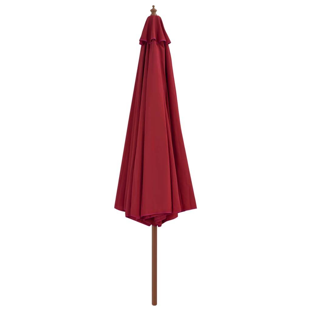 Helloshop26 - Parasol avec mât en bois 350 cm bordeaux - Image 2