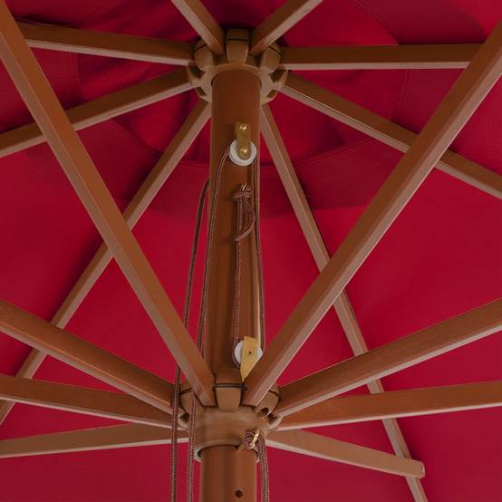 Helloshop26 - Parasol avec mât en bois 350 cm bordeaux - Image 3