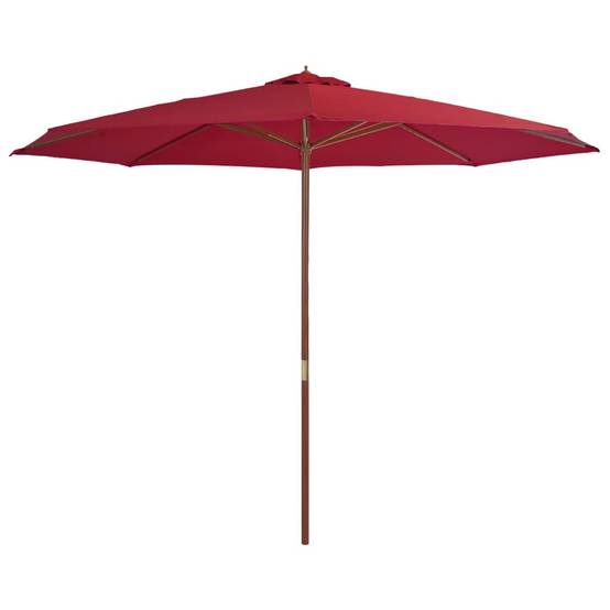Helloshop26 - Parasol avec mât en bois 350 cm bordeaux - Image 1