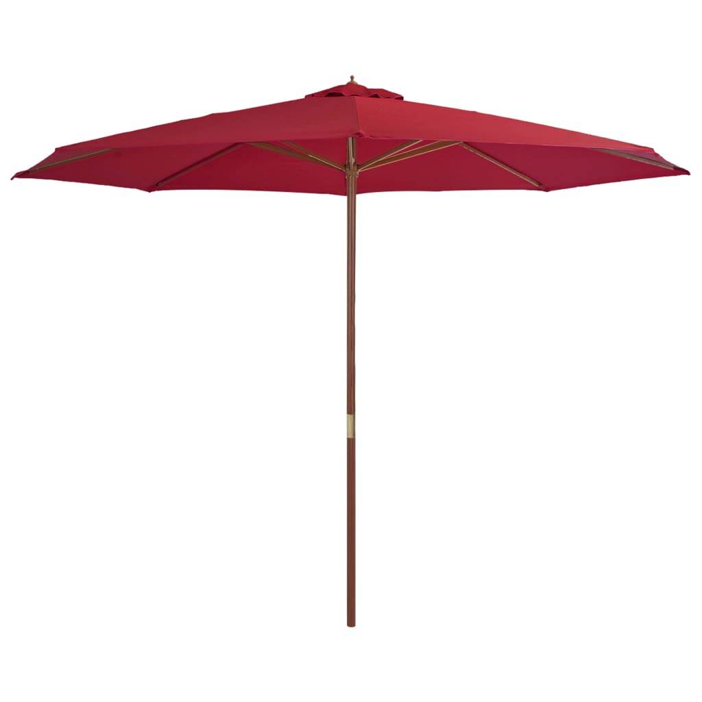 Helloshop26 - Parasol avec mât en bois 350 cm bordeaux - Image 1